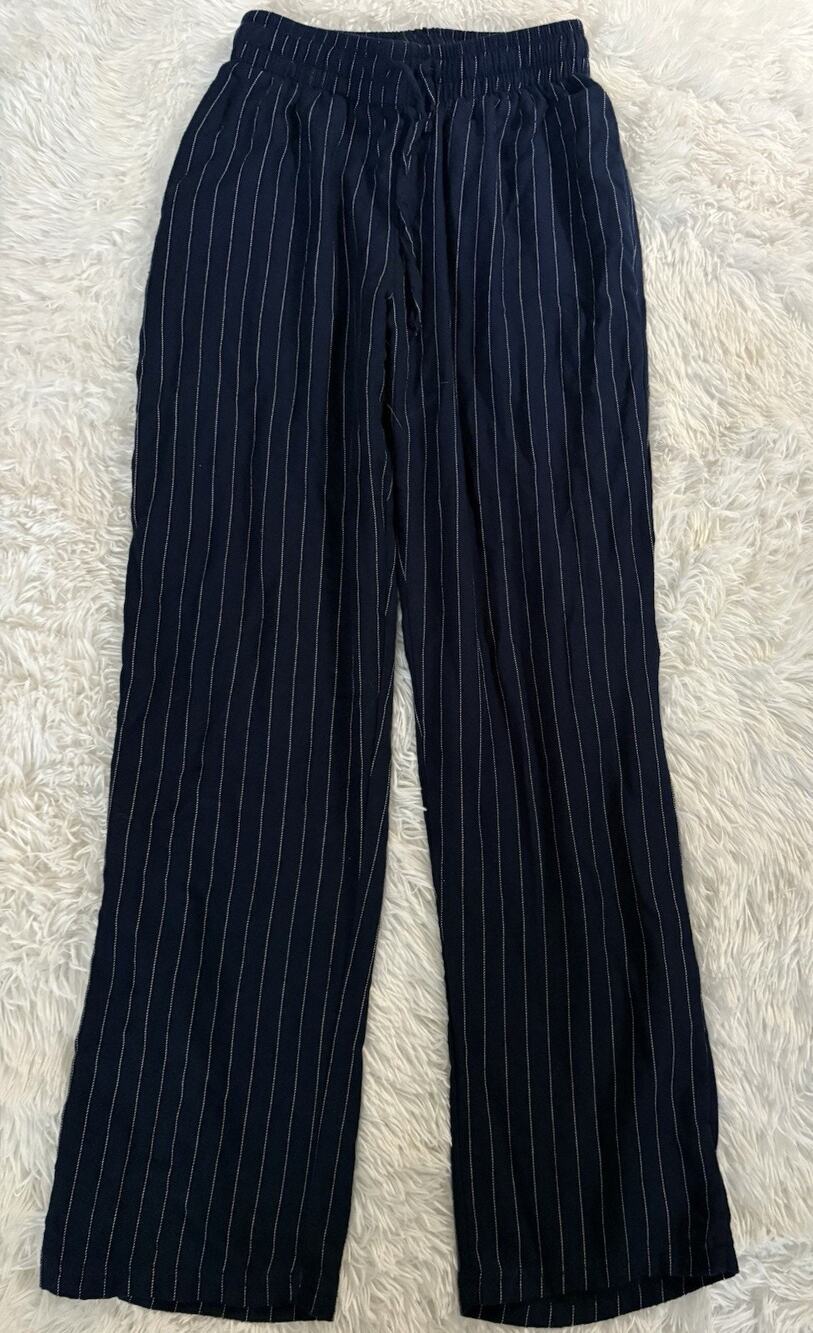 Undiz Adult S/XS Viscose Blend Navy Striped Pj Bottoms. Soft, Comf. Grt Shape